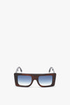 Oversized Frame Sunglasses In Brown Horn