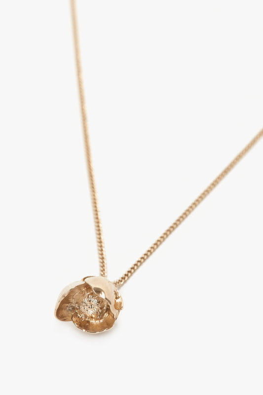 Exclusive Camellia Flower Necklace In Gold