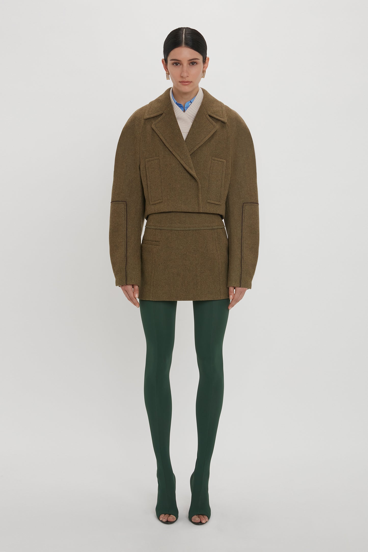 Khaki skirt black tights clearance