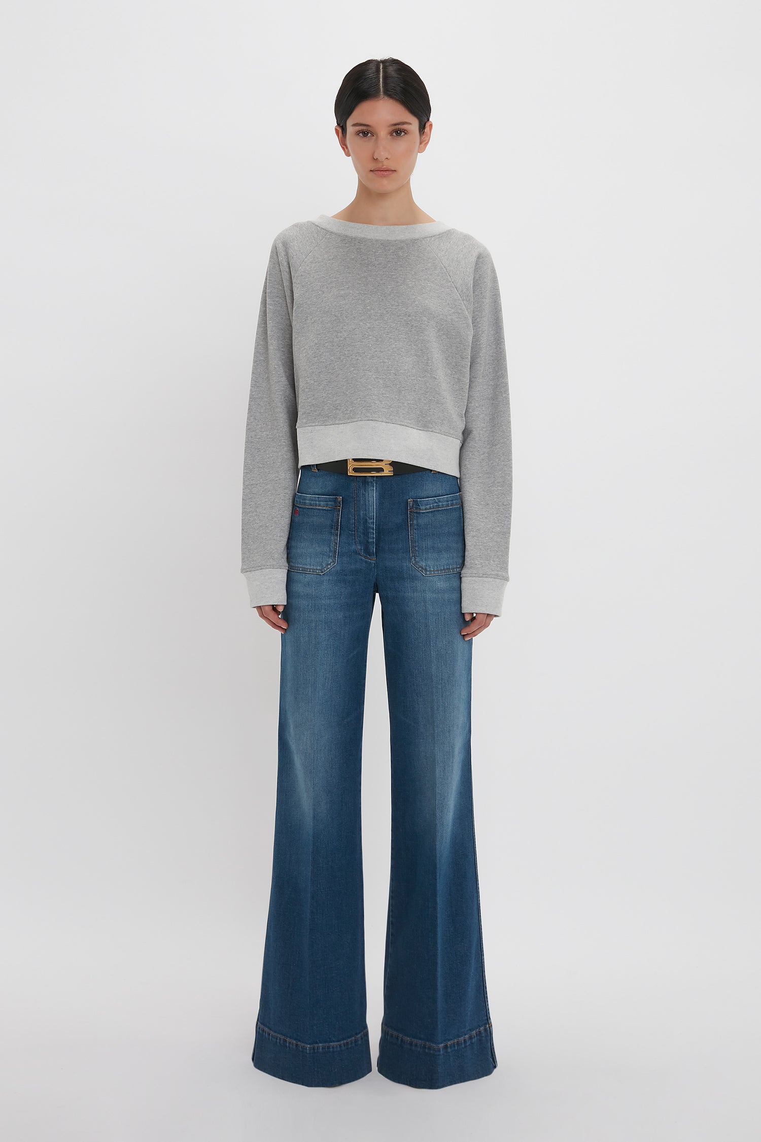 Constance Sweatshirt In Grey Marl – Victoria Beckham UK