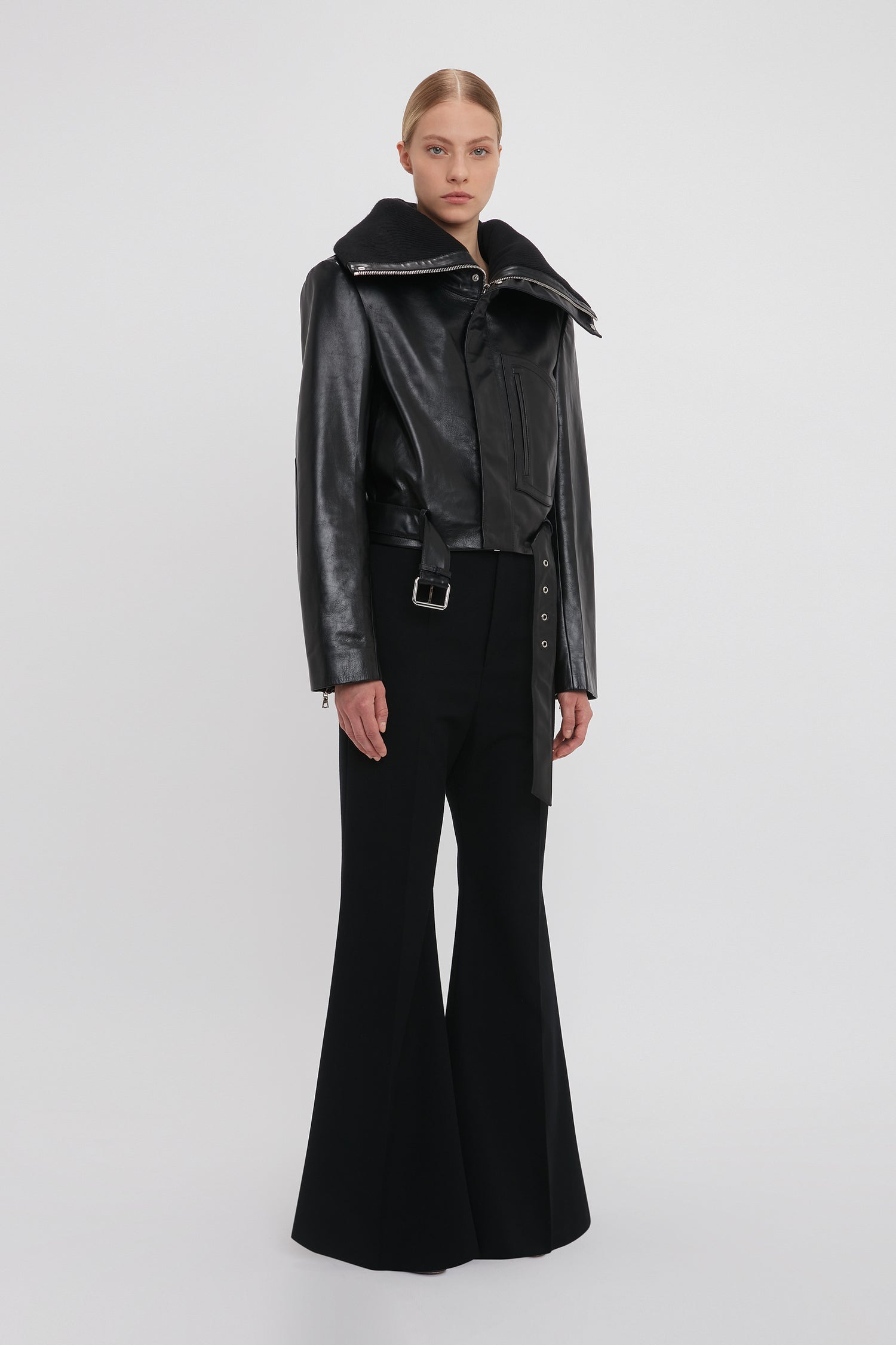 Leather Jacket Black Jeans And Bodysuit Outfit Biker Baddie Black