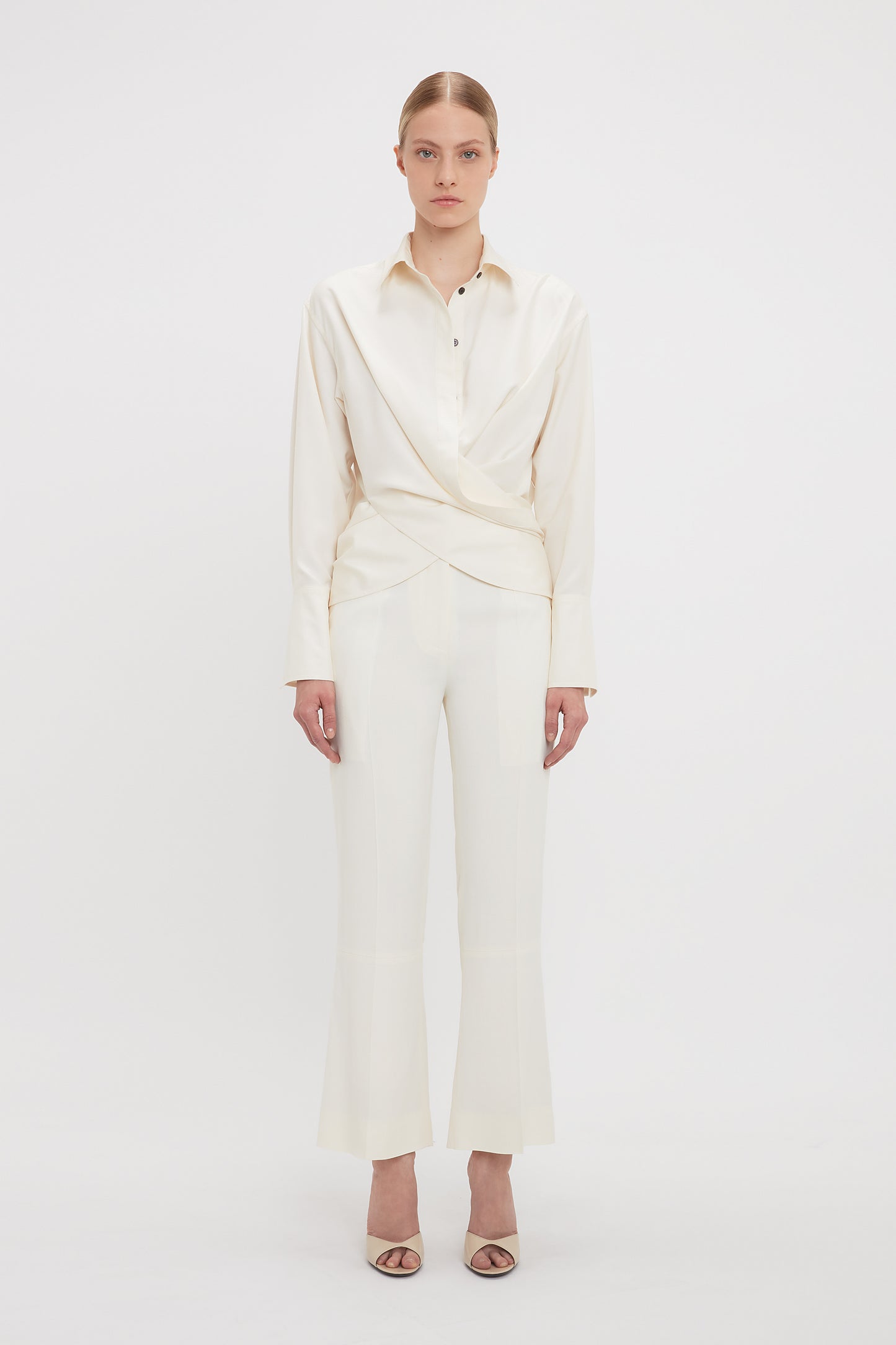 Wrap Front Blouse In Off White