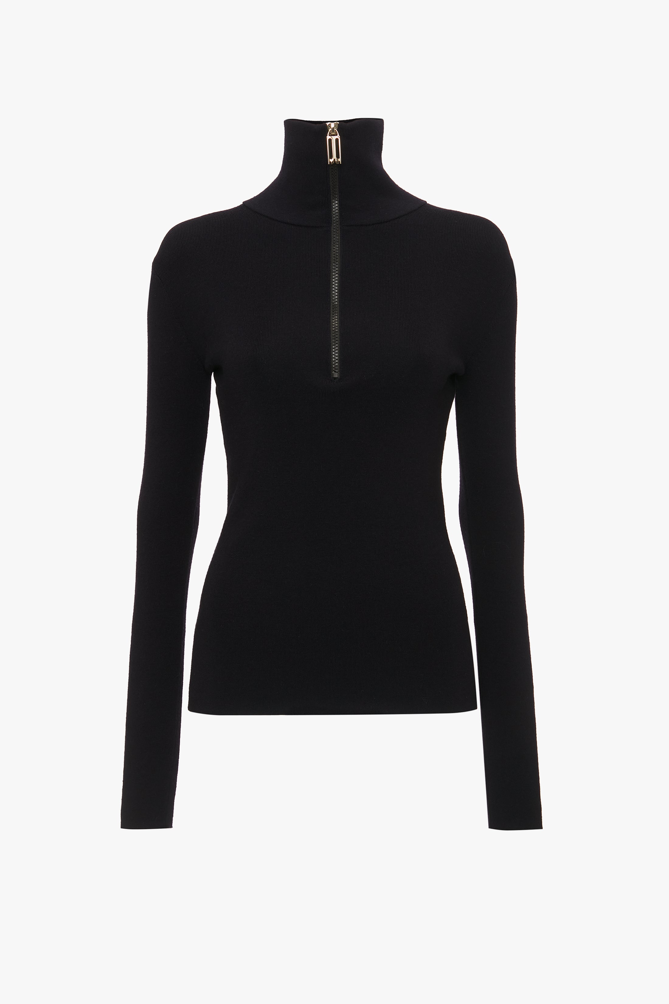 Black high neck zip top shop