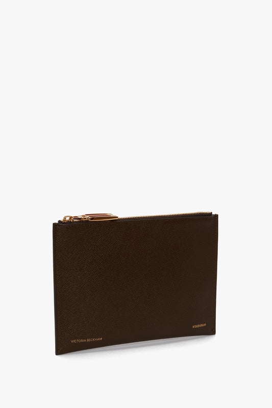 Pochette Bag In Khaki Leather