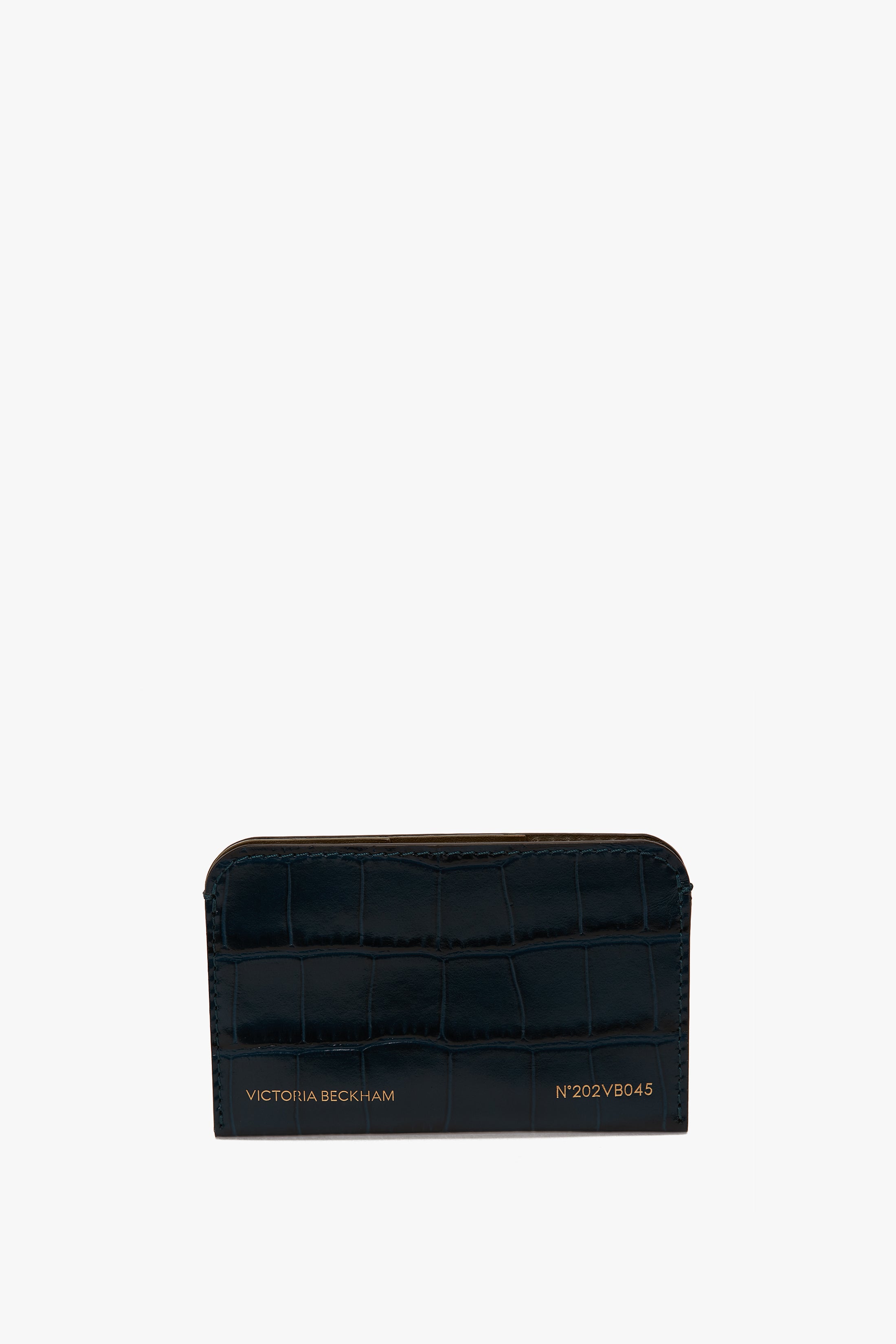 Envelope Card Holder Midnight Croc Embossed Leather