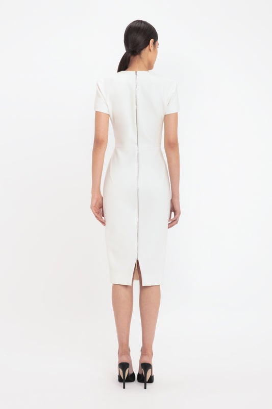 Blaire Midi Dress In Ivory Victoria Beckham Blaire Midi Dress In Ivory Victoria Beckham