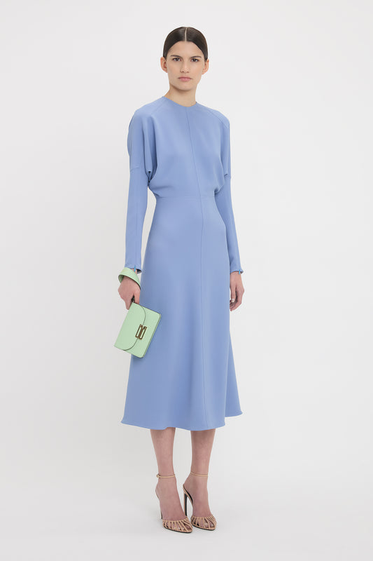 Dolman Midi Dress In Bluebell