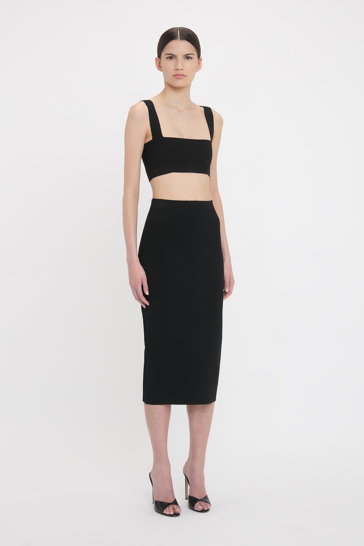 Fitted Midi Skirt In Black – Victoria Beckham UK