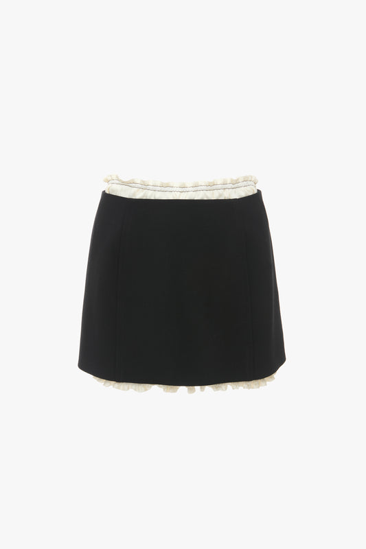 Ruched Detail Mini Skirt In Black – Victoria Beckham UK