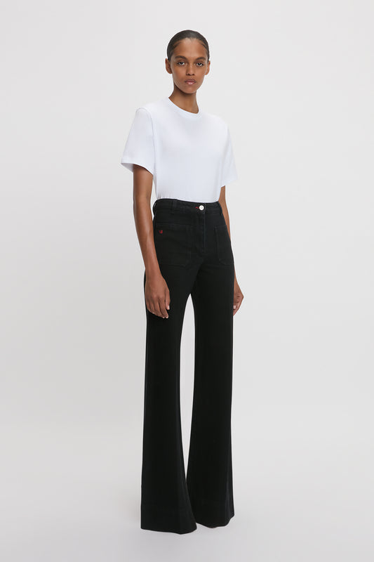 Alina High Waisted Stretch Jean In Washed Black