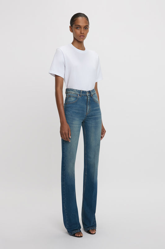 Julia High Waisted Stretch Jean In Mid Blue