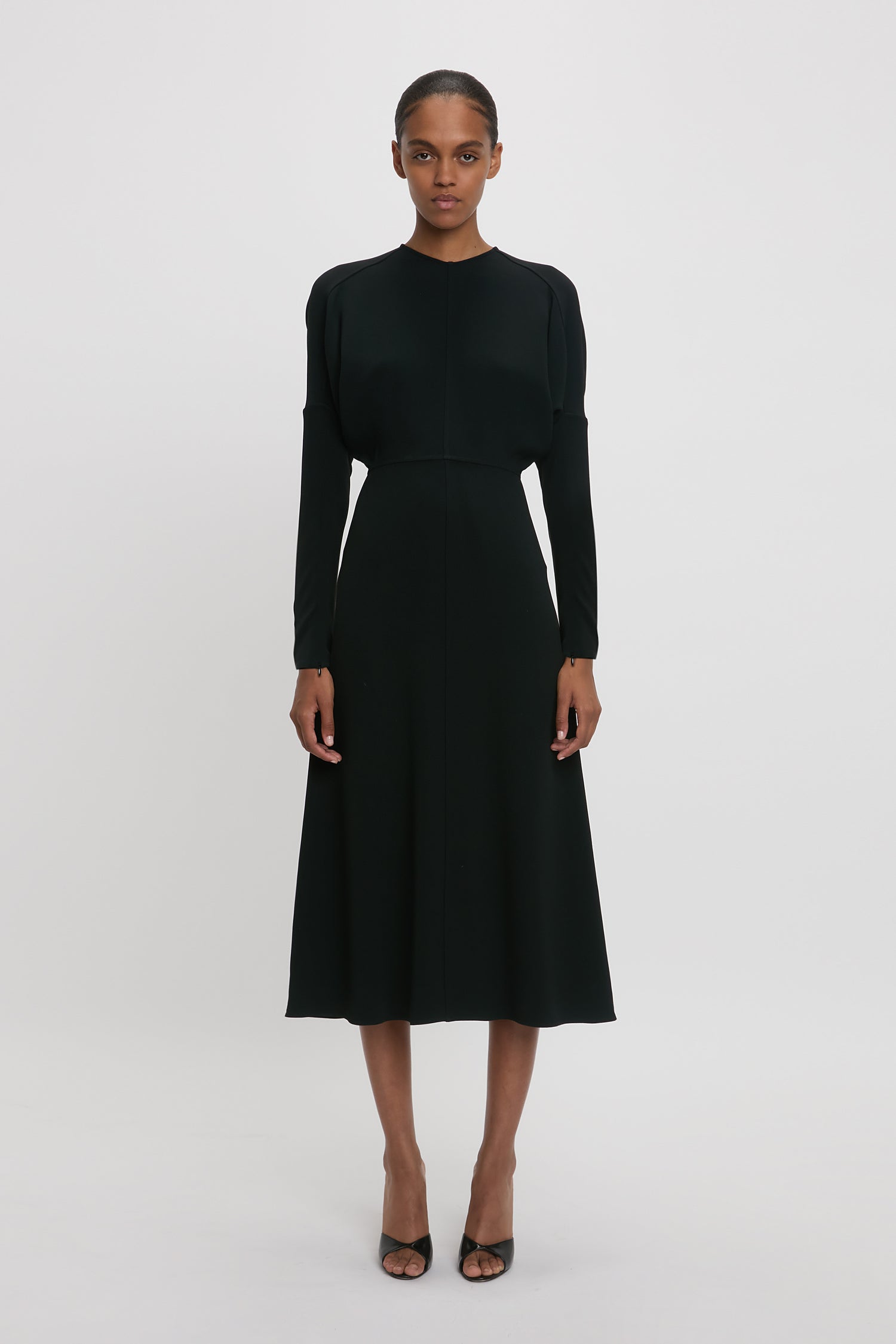 Dolman Midi Dress in Black Designer Dresses Victoria Beckham UK