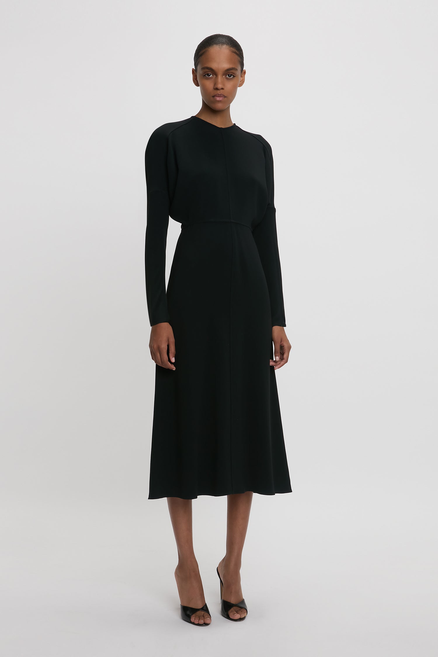 Dolman Midi Dress in Black Designer Dresses Victoria Beckham UK