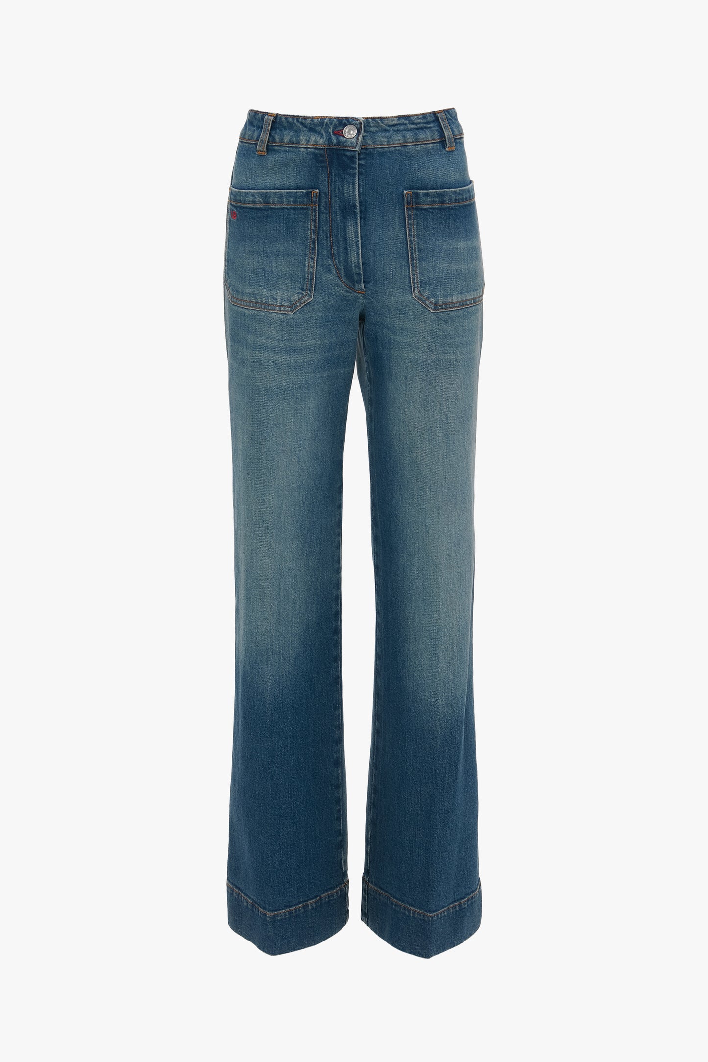 Alina High Waisted Stretch Jean In Mid Blue