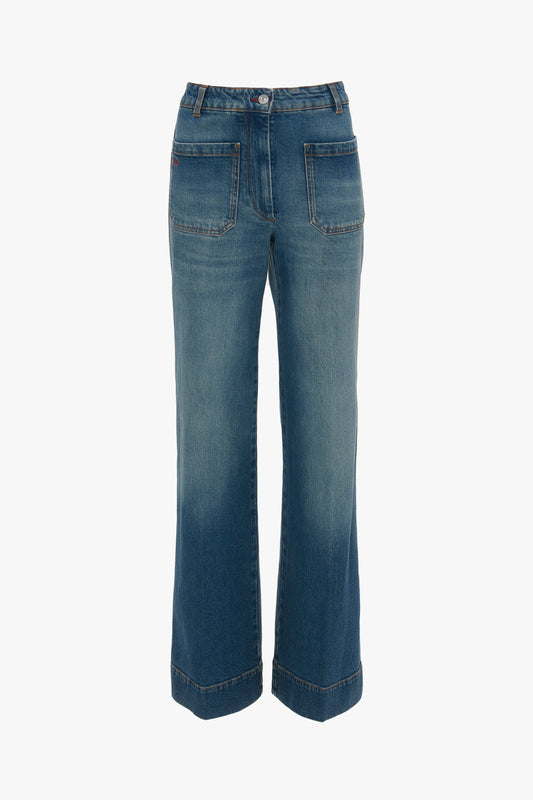 Alina High Waisted Stretch Jean In Mid Blue
