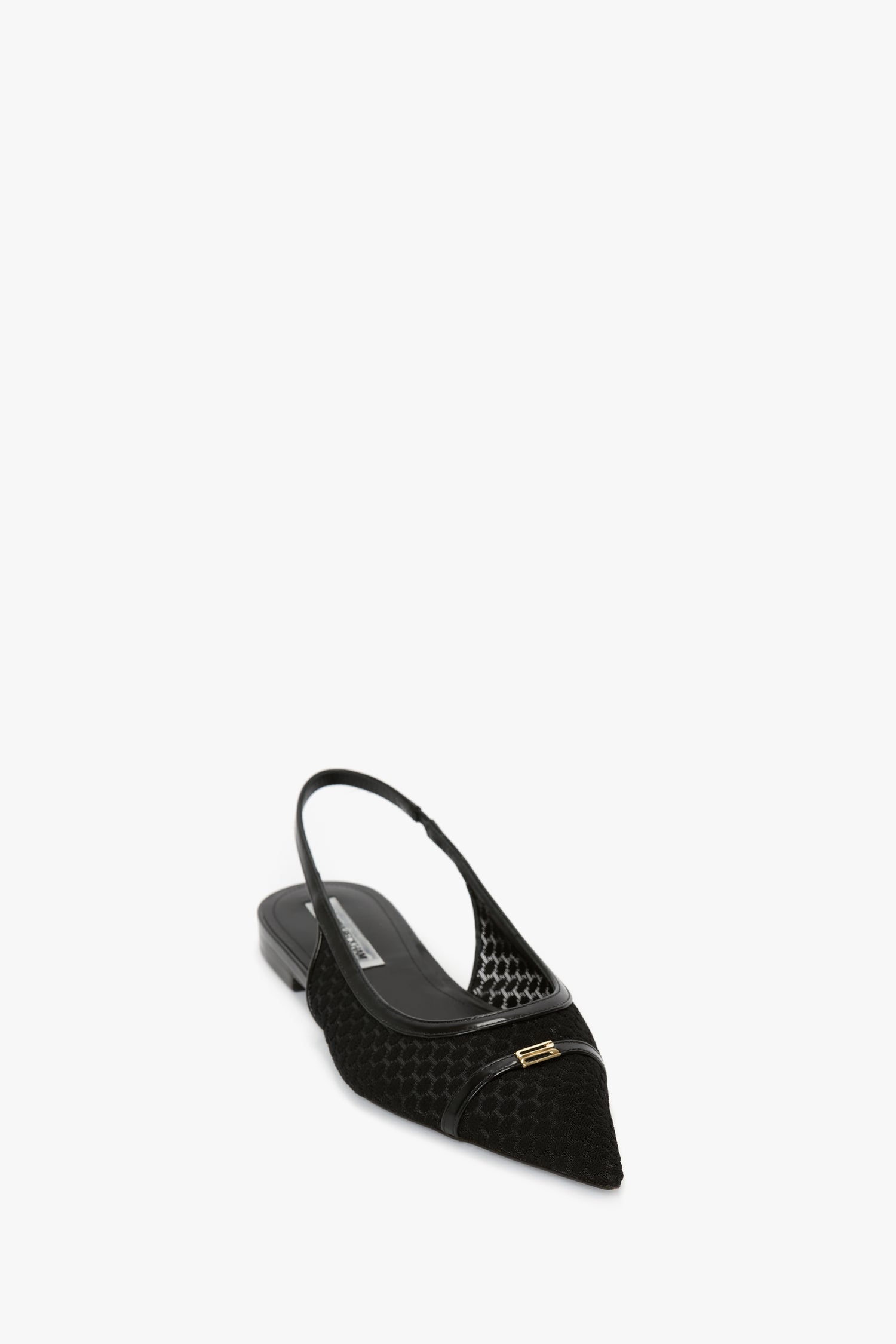 送料関税込■Victoria Beckham■メッシュスリングバックパンプス Victoria Beckhamのブラック メッシュ スリングバック