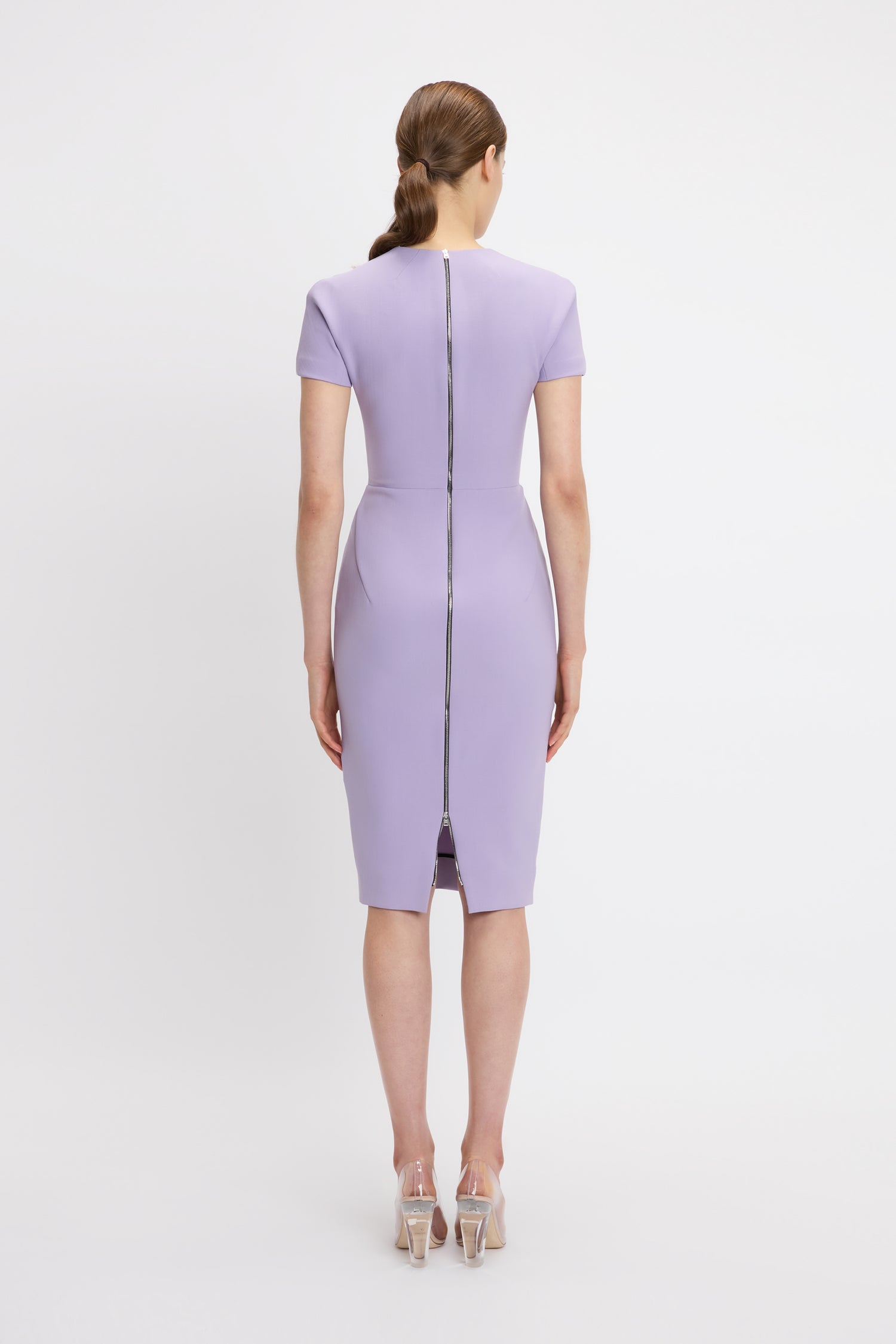 24AW new/Victoria Beckham ドレープガウン Dress Purple Sleeveless Drape Front Gown In Fig – Victoria Beckham Inc