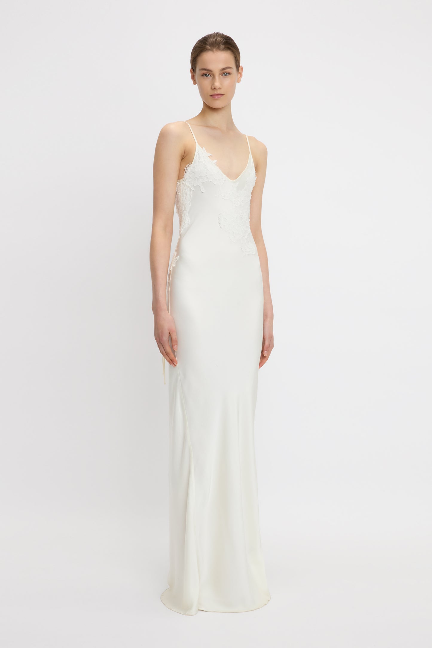 Lace Detail Cami Dress In Ivory