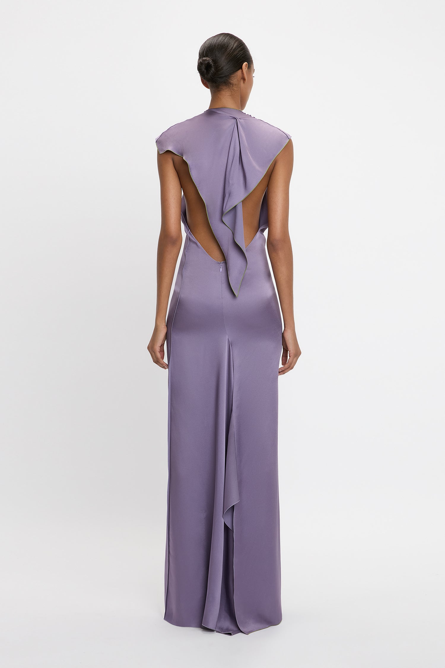Iris Satin Pleated Neck Dress Iris Satin Pleated Neck Dress