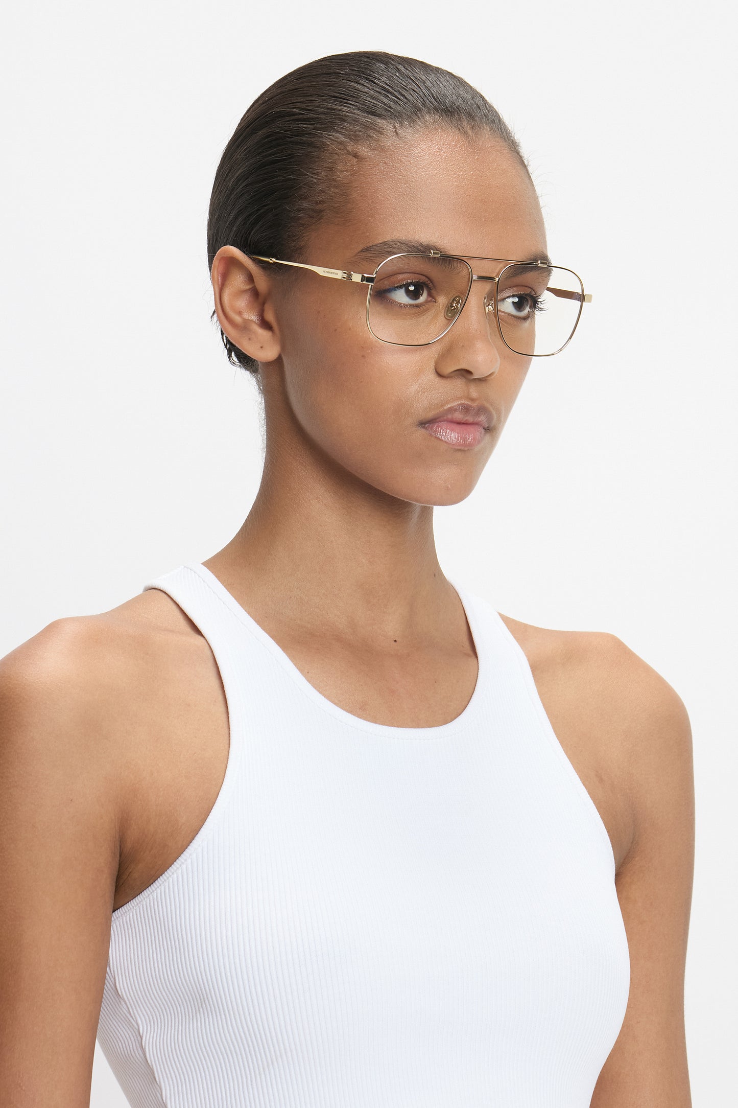 Metal Aviator Optical Glasses In Gold