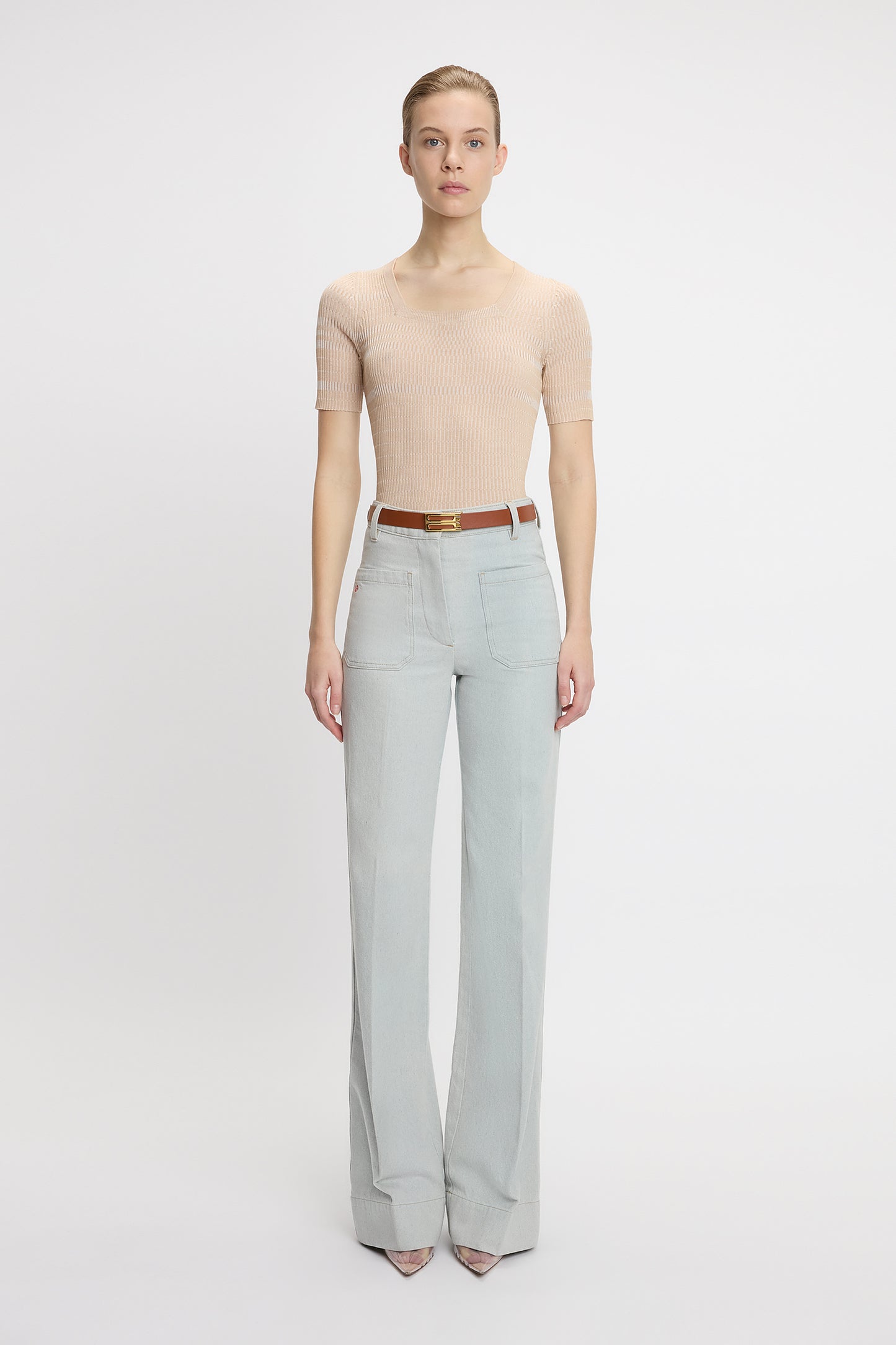 Alina High Waisted Jean In Light Azul
