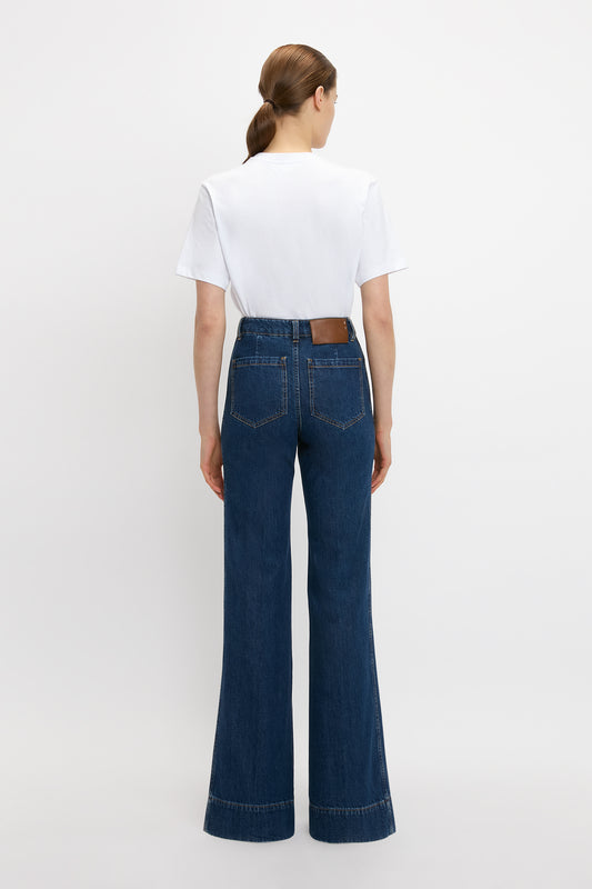Alina High Waisted Jean In Deep Blue Stonewash