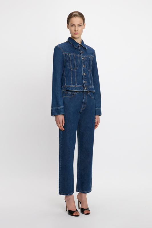 Denim Jacket In Deep Blue Stonewash