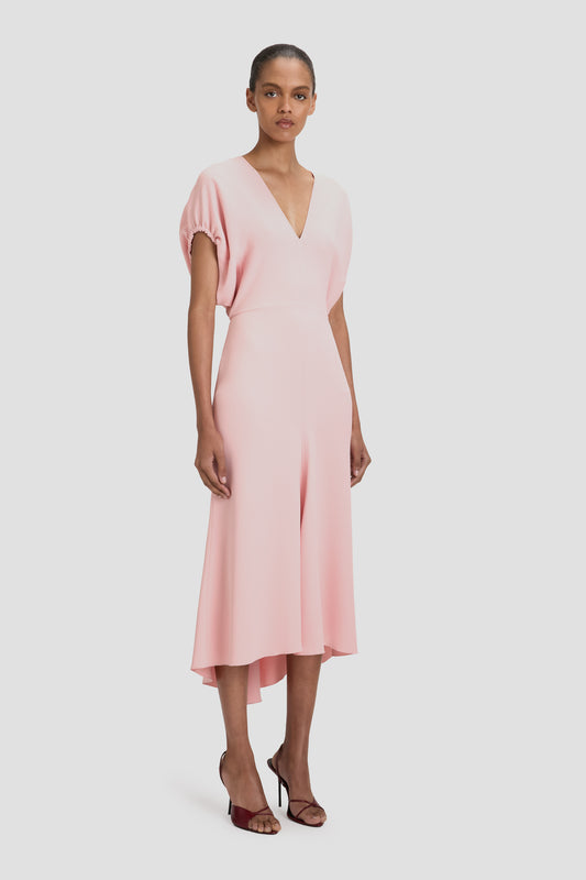 ワンピースその他 Victoria Beckham Petunia-coloured midi dress with ruffles Victoria Beckham Petunia-coloured midi dress with ruffles