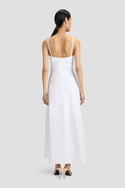 Maxi Dress White Flare Midi Dress Cami Fit And Flare Midi Dress In White   Victoria Beckham UK
