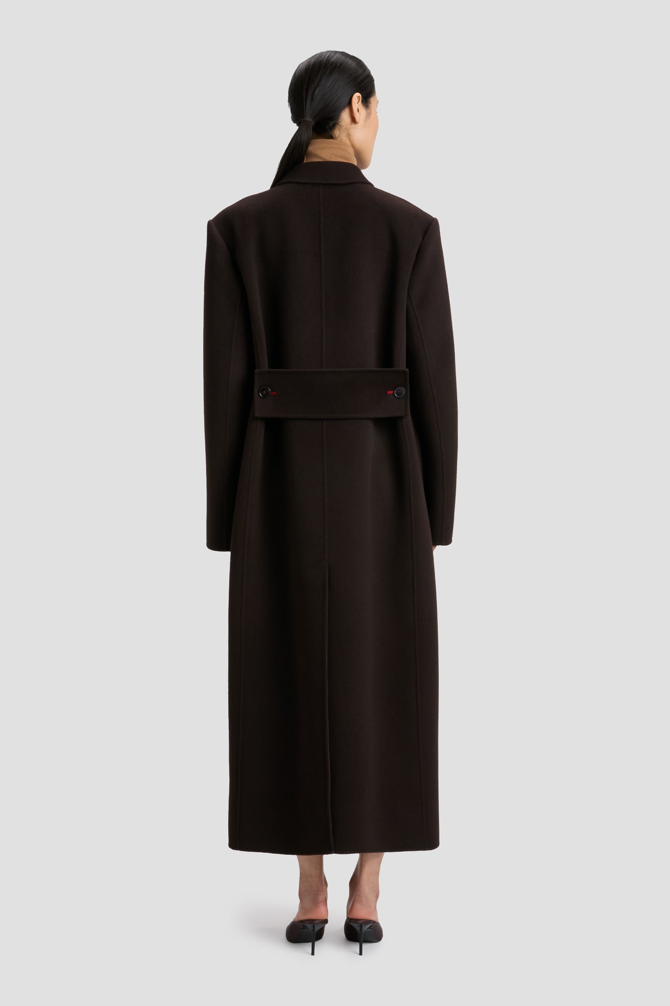 Double Faced Overcoat In Dark Chocolate – Victoria Beckham UK