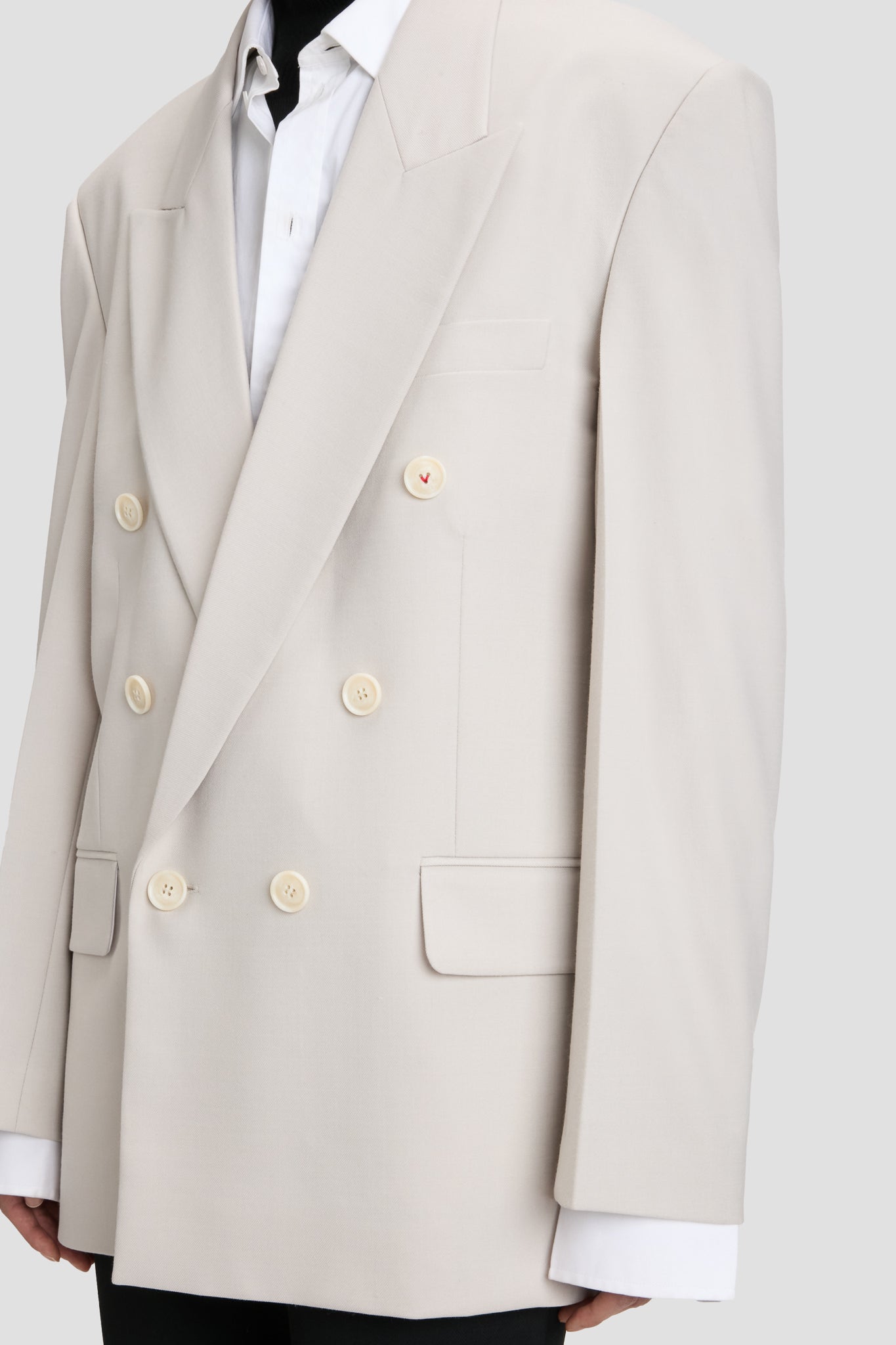 Relaxed Double Breasted Jacket In Pumice