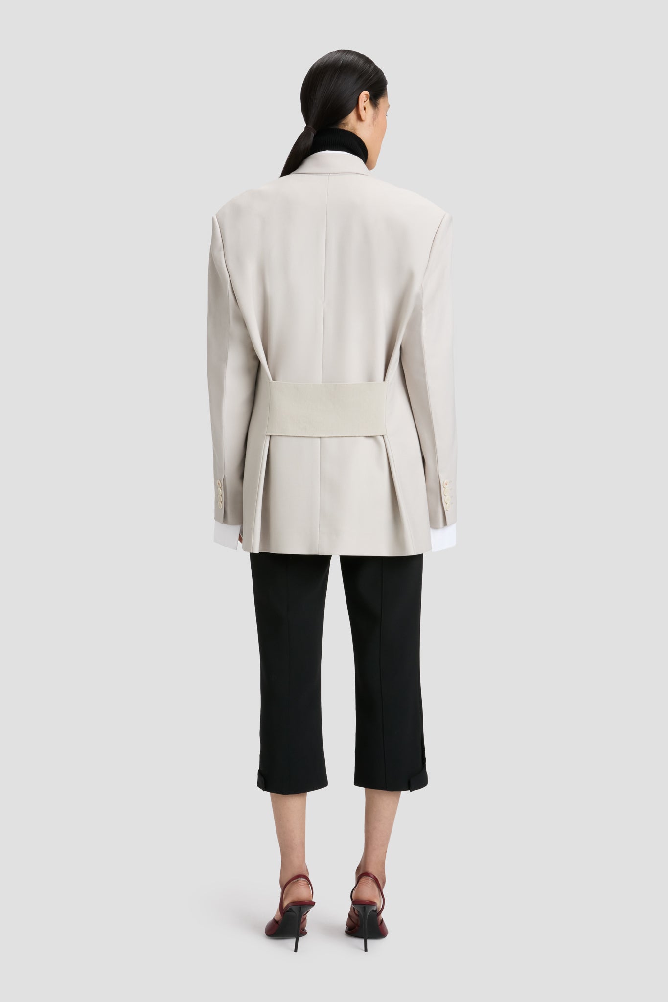 Relaxed Double Breasted Jacket In Pumice