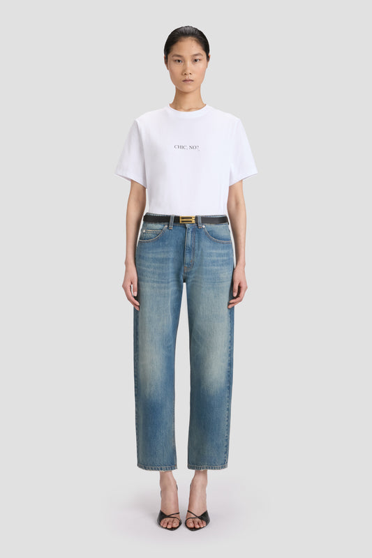 White Chic No? Slogan T-Shirt In White