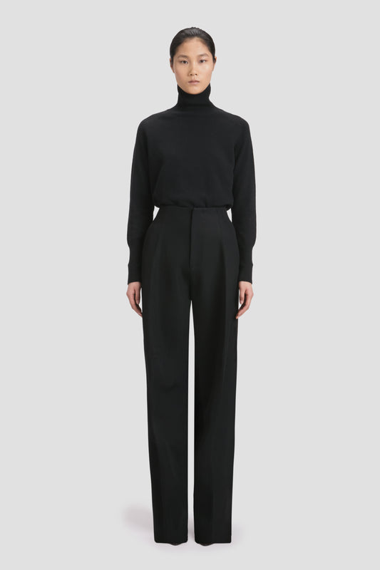 Polo Neck Jumper In Black