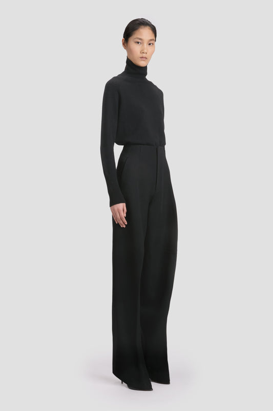 Polo Neck Jumper In Black