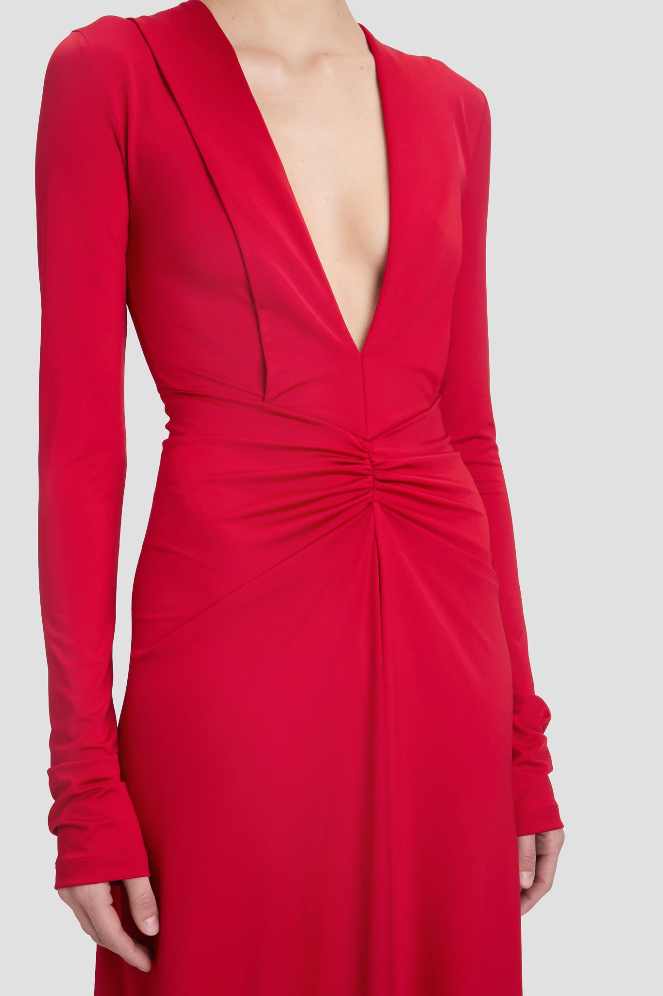 オールインワン・サロペット Victoria Beckham Long Sleeve Deep V-Neck Gown Long Sleeve Deep V-Neck Gown In Black – Victoria Beckham UK
