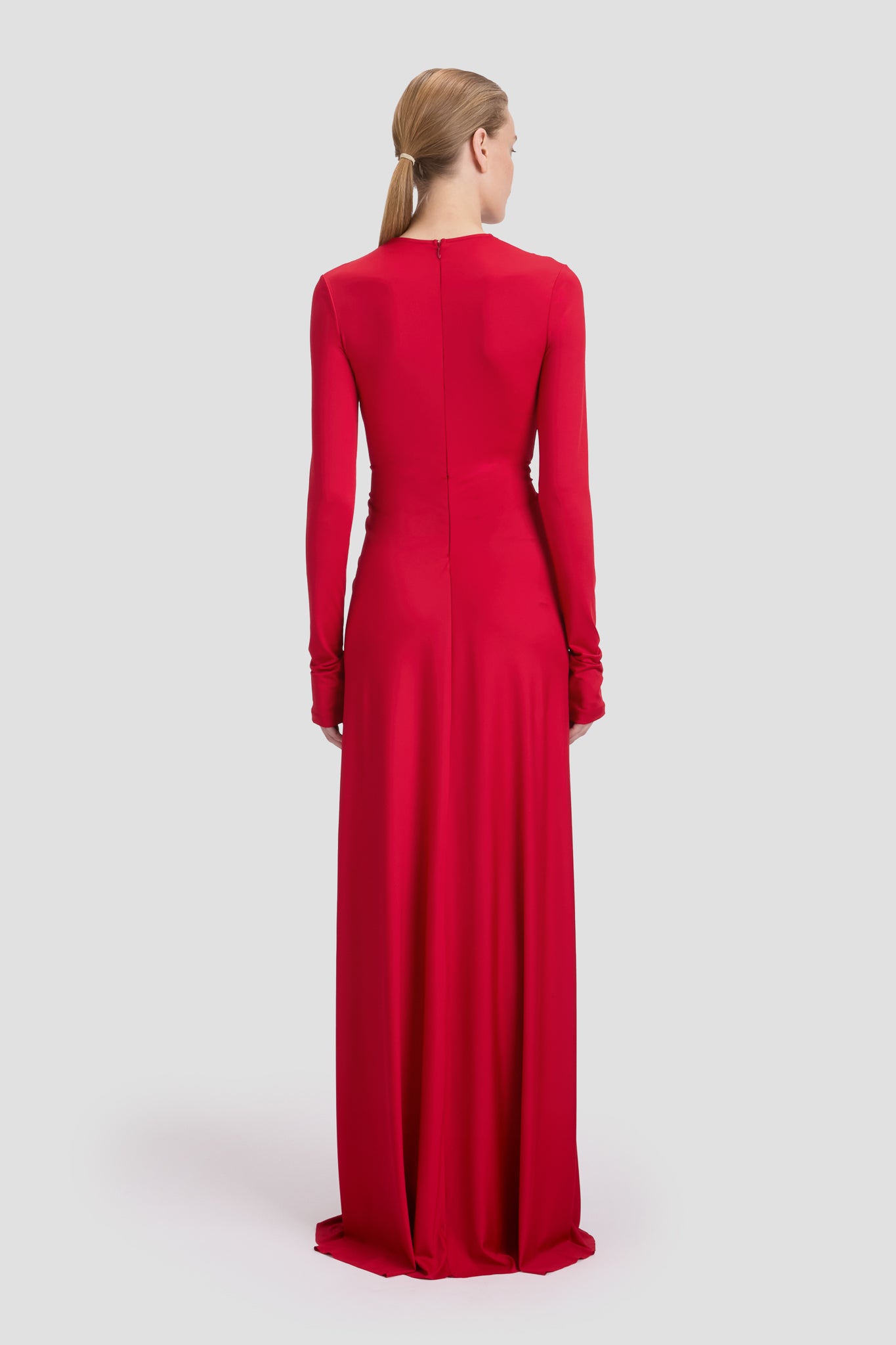 国内発| VICTORIA BECKHAM ディープVネック ロングドレス Long Sleeve Deep V-Neck Gown In Rose – Victoria Beckham UK