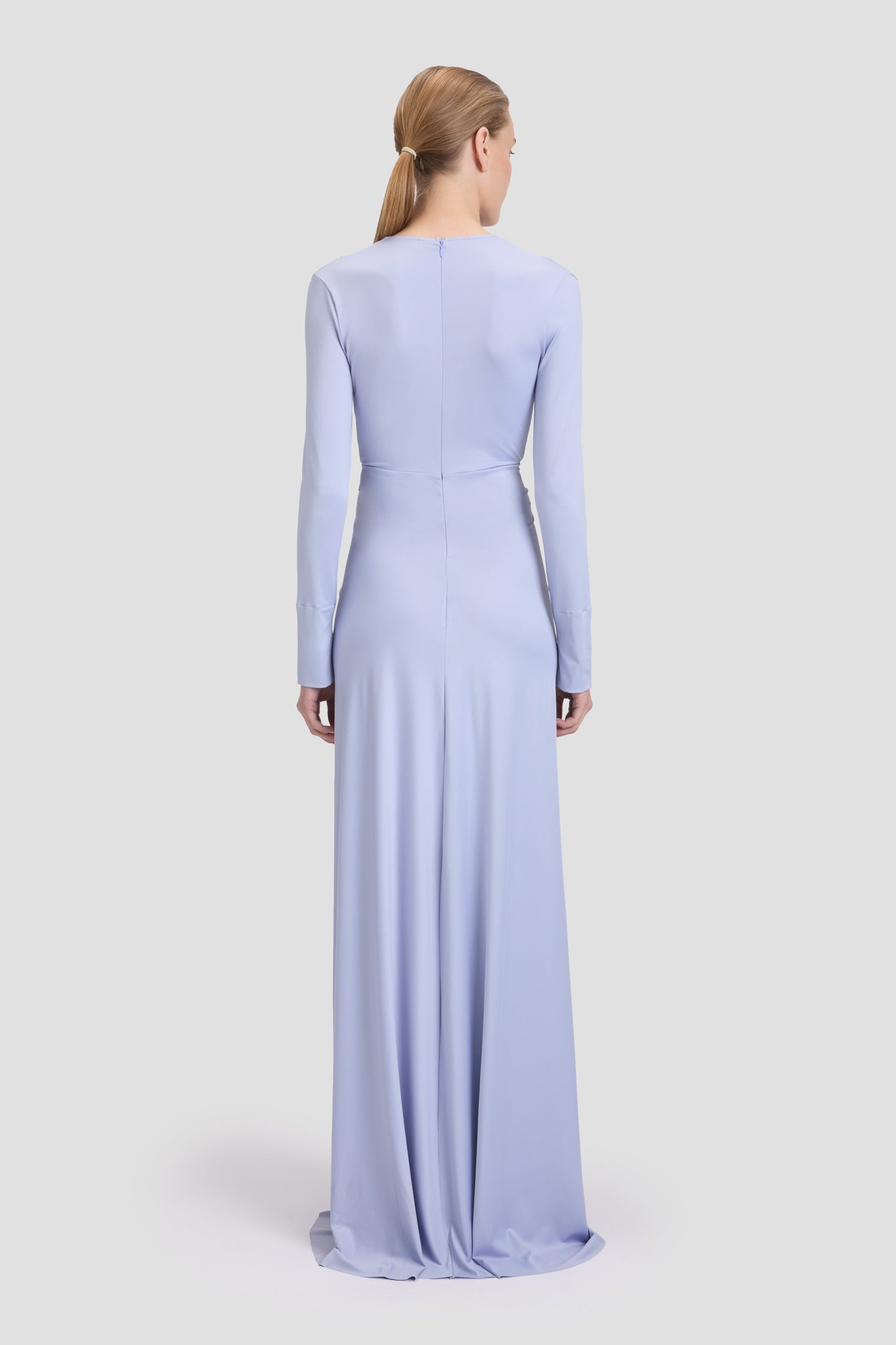 Long Sleeve Deep V-Neck Delphinium