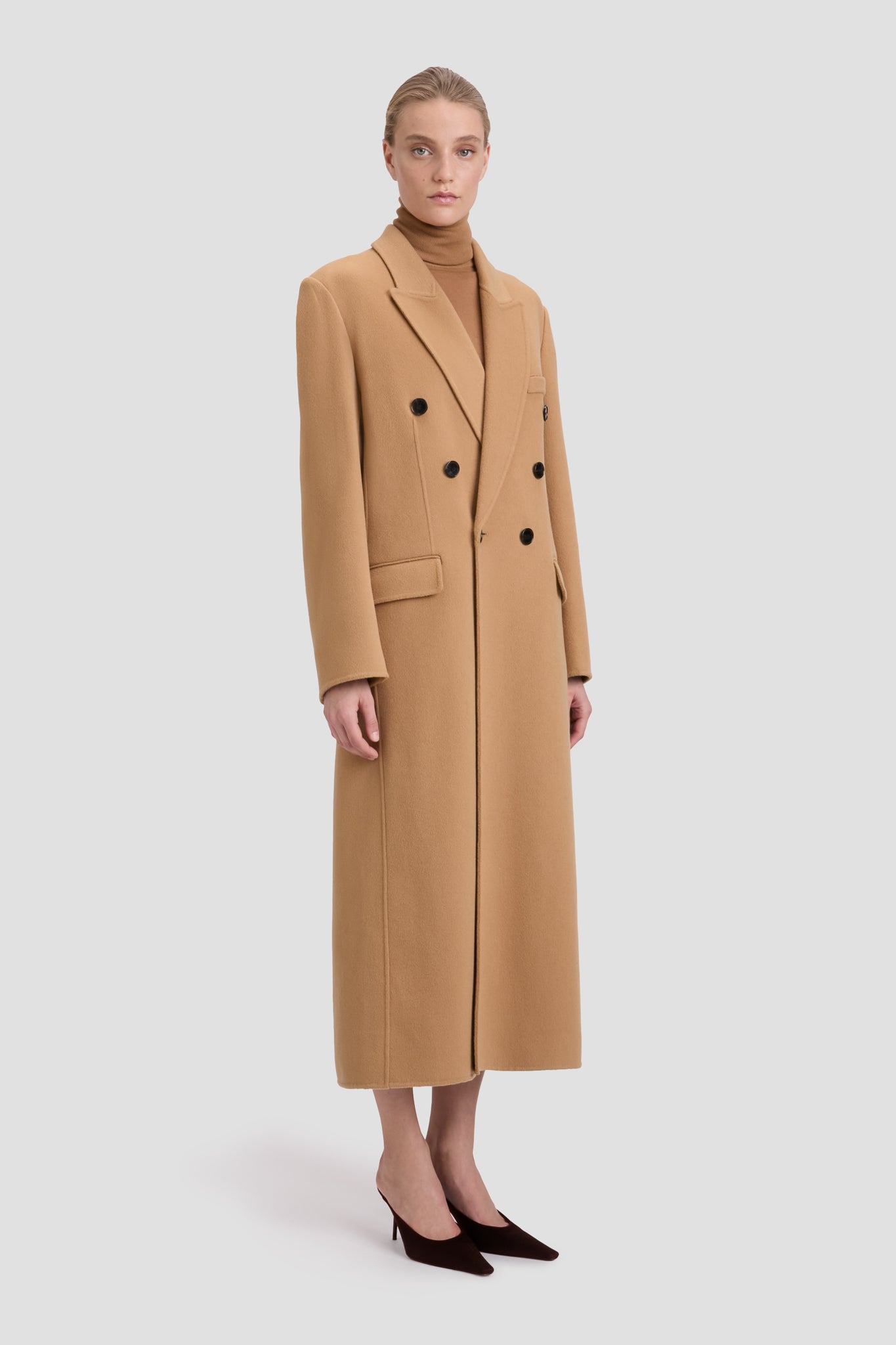 コート Victoria Beckham FW24 (1424WCT005791B CAMEL) Double Faced Overcoat In Camel – Victoria Beckham UK