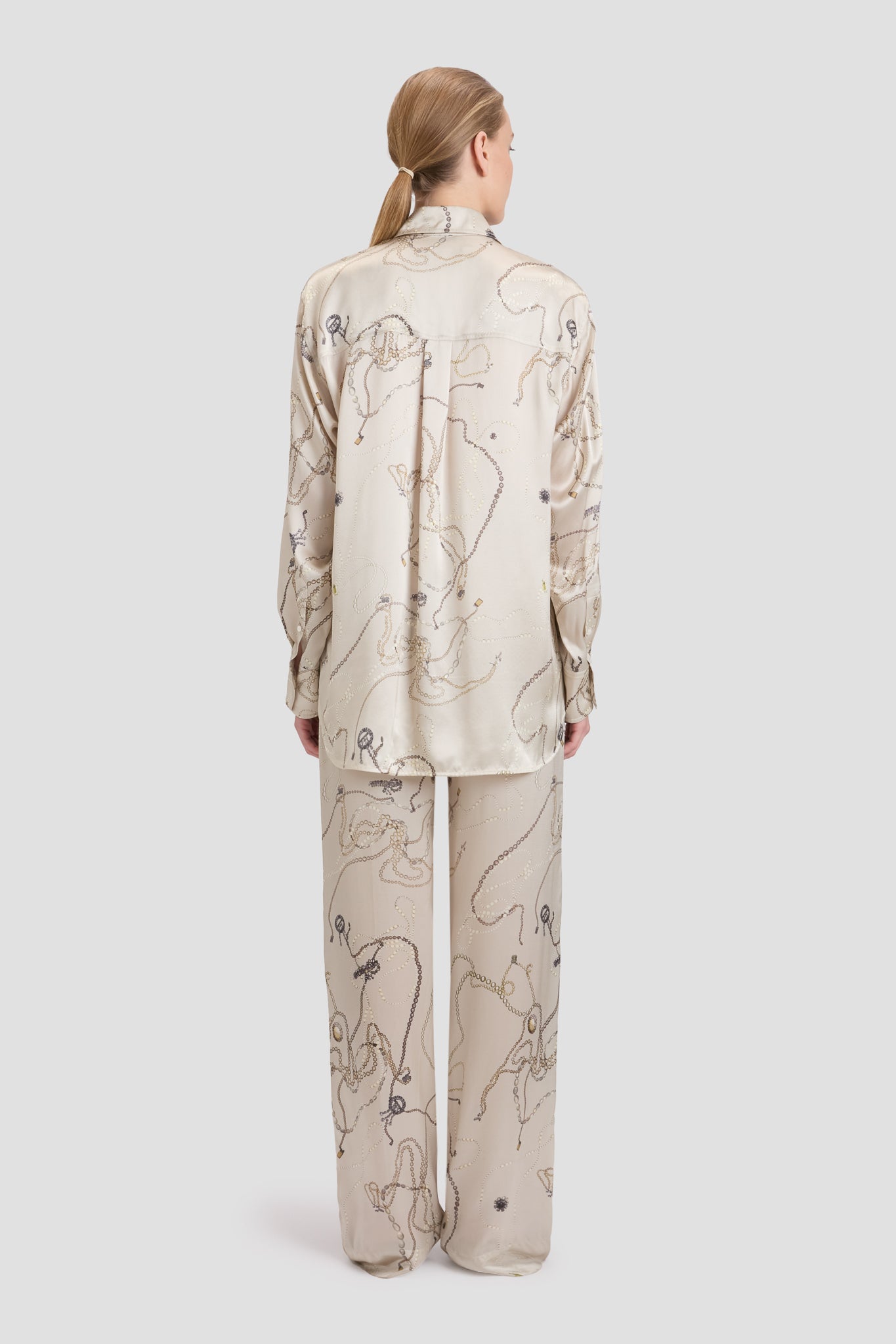 Pyjama Shirt In Pumice Jewellery Print