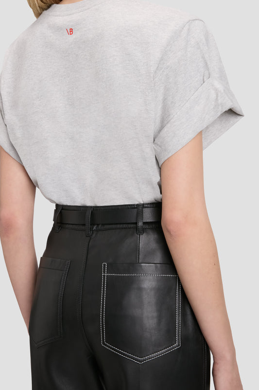Asymmetric Relaxed Fit T-Shirt In Grey Marl