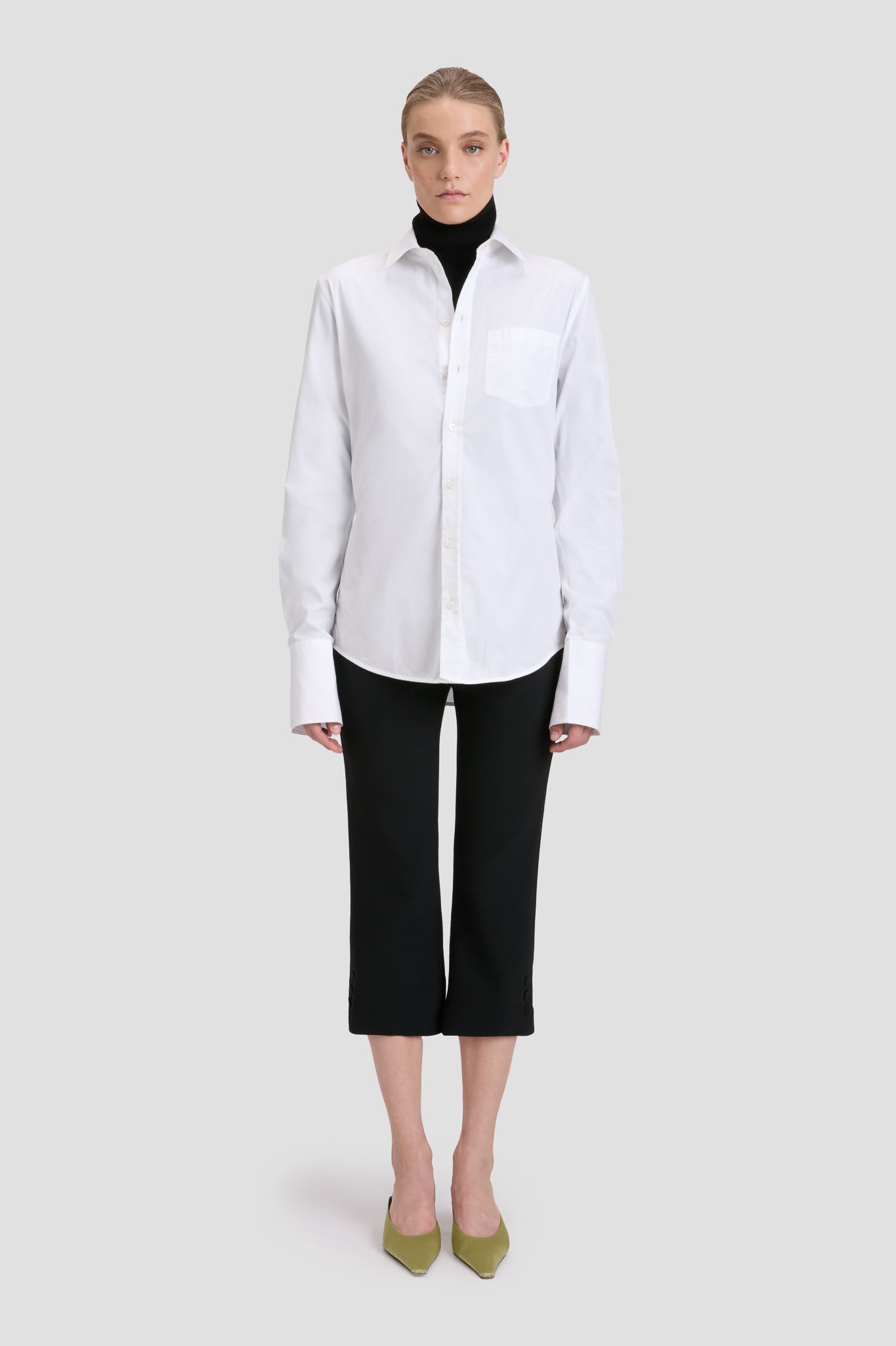 Tab Detail Shirt In White
