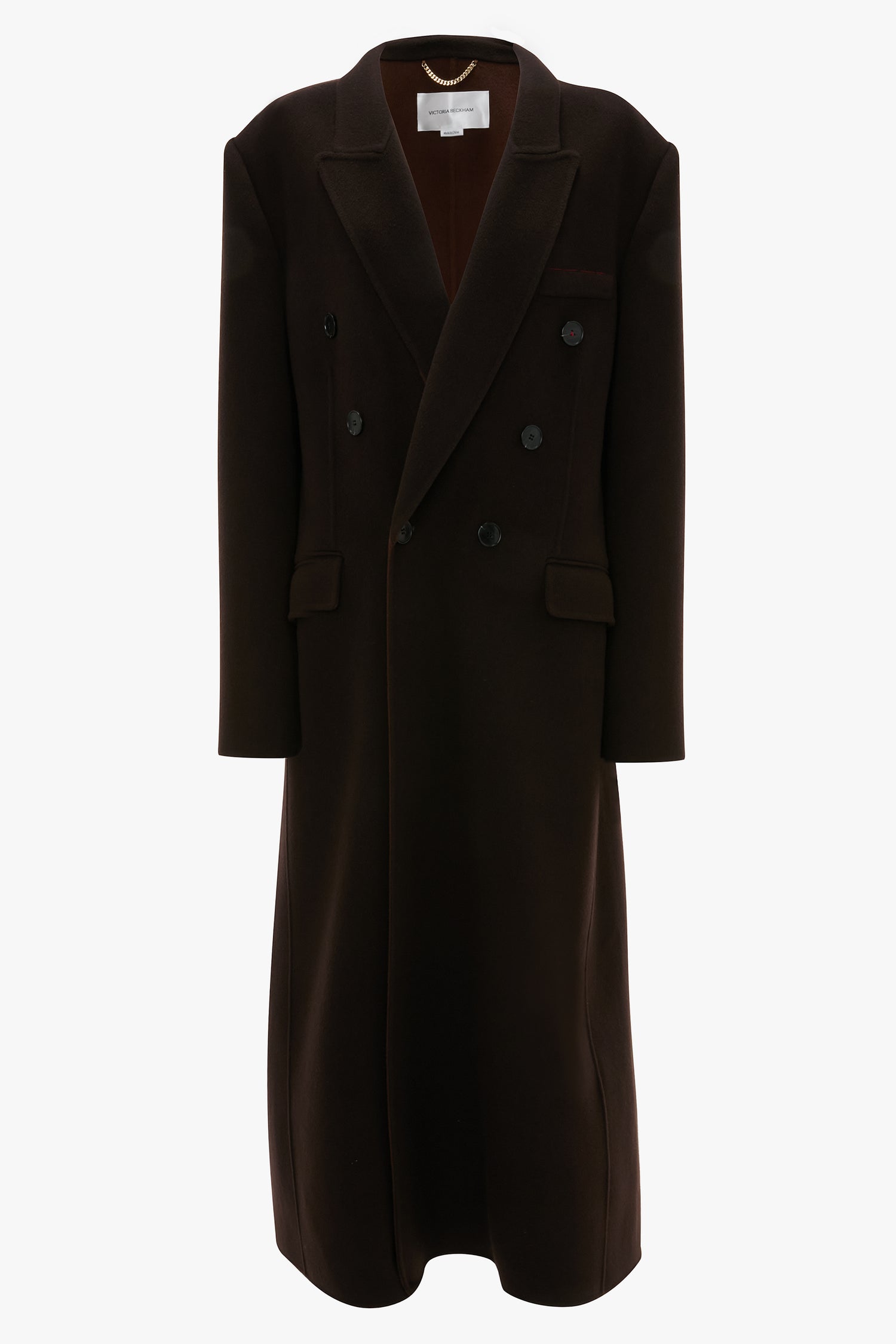 コート Victoria Beckham DOUBLE FACED OVERCOAT Double Faced Overcoat In Dark Chocolate – Victoria Beckham UK