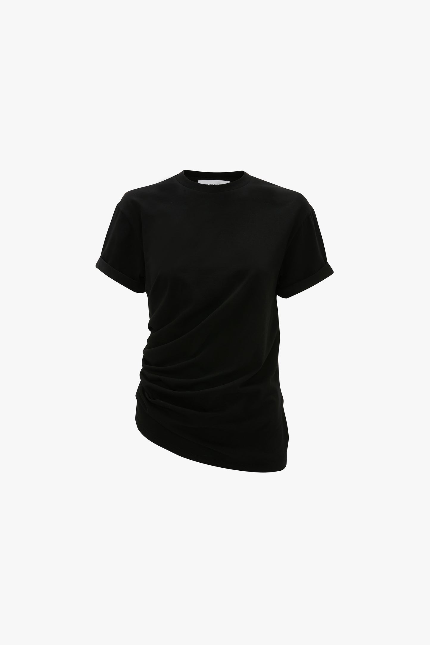 Gathered T-Shirt In Black