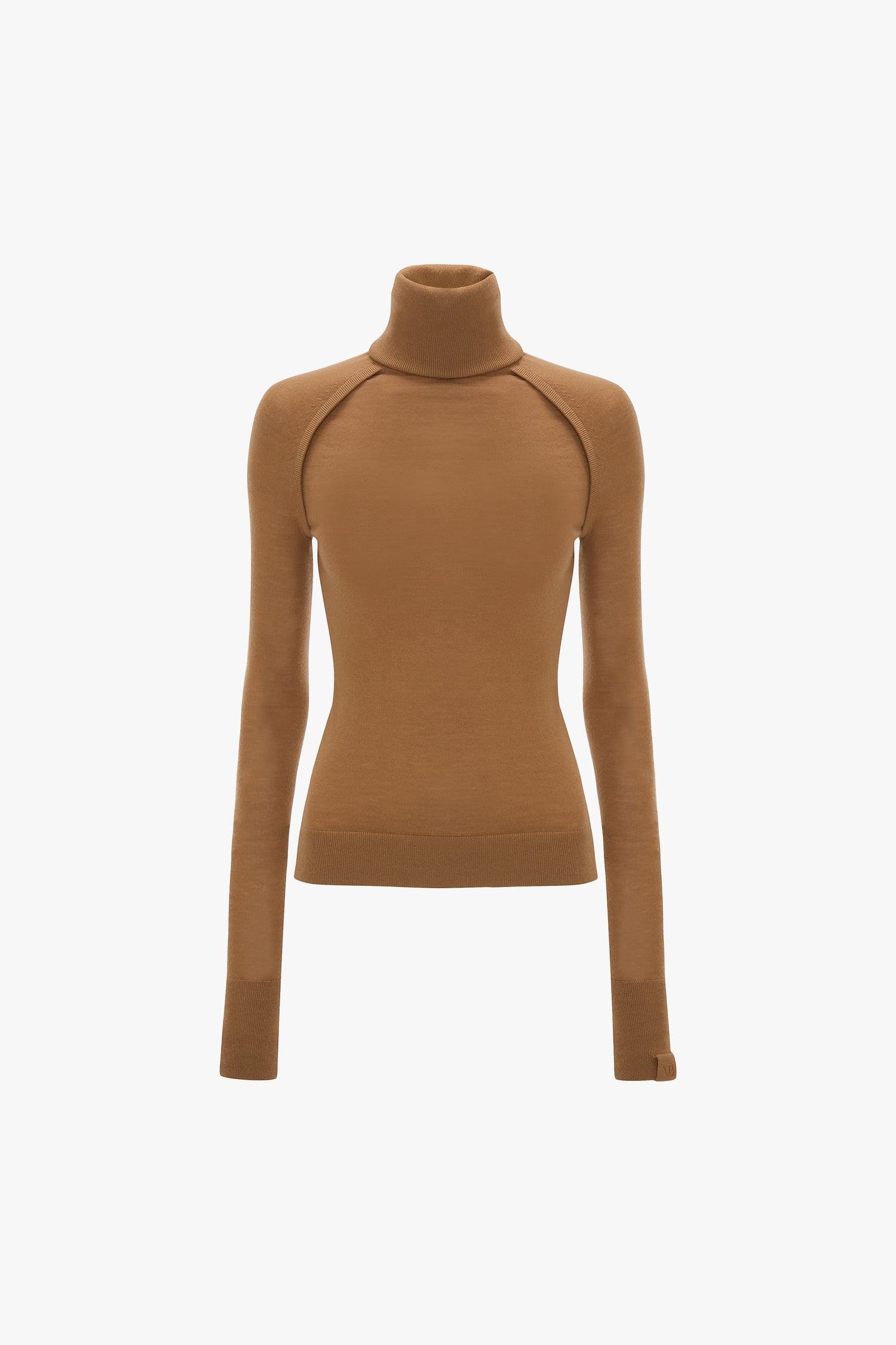 High Neck Jumper In Dark Camel – Victoria Beckham UK