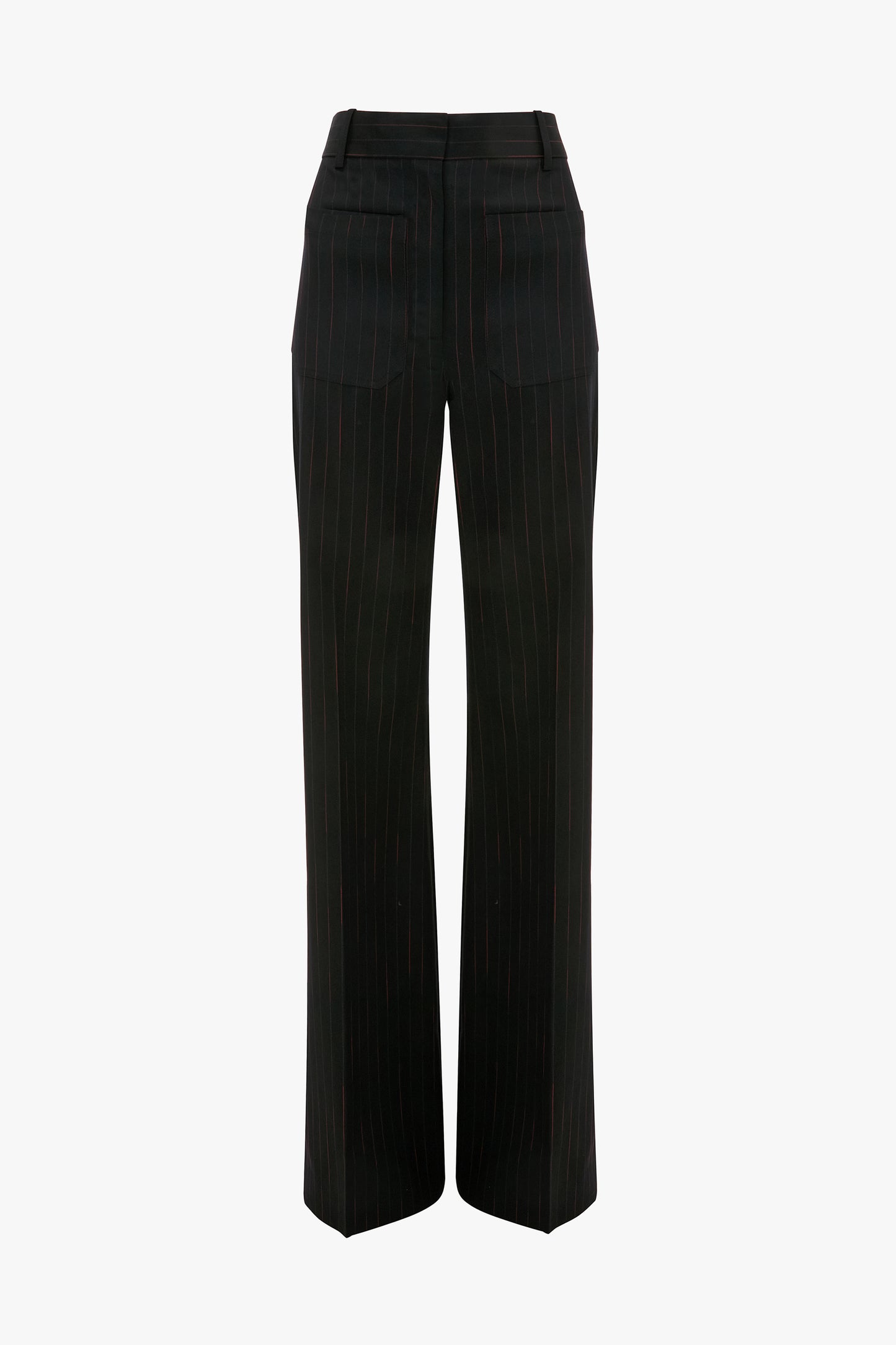 Alina Trouser In Navy-Rose Pinstripe