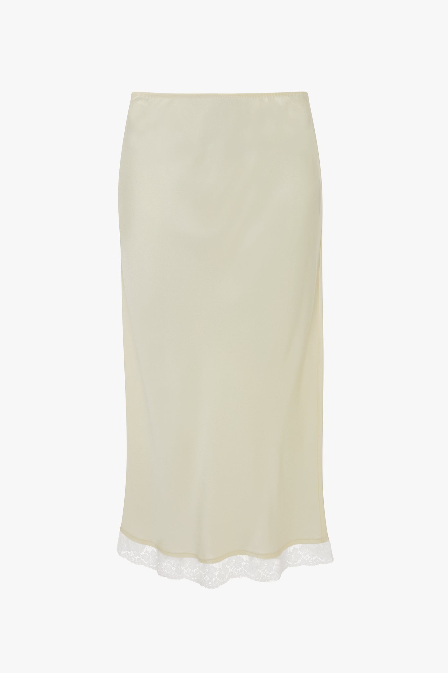 Lace Trim Slip Skirt In Ivory