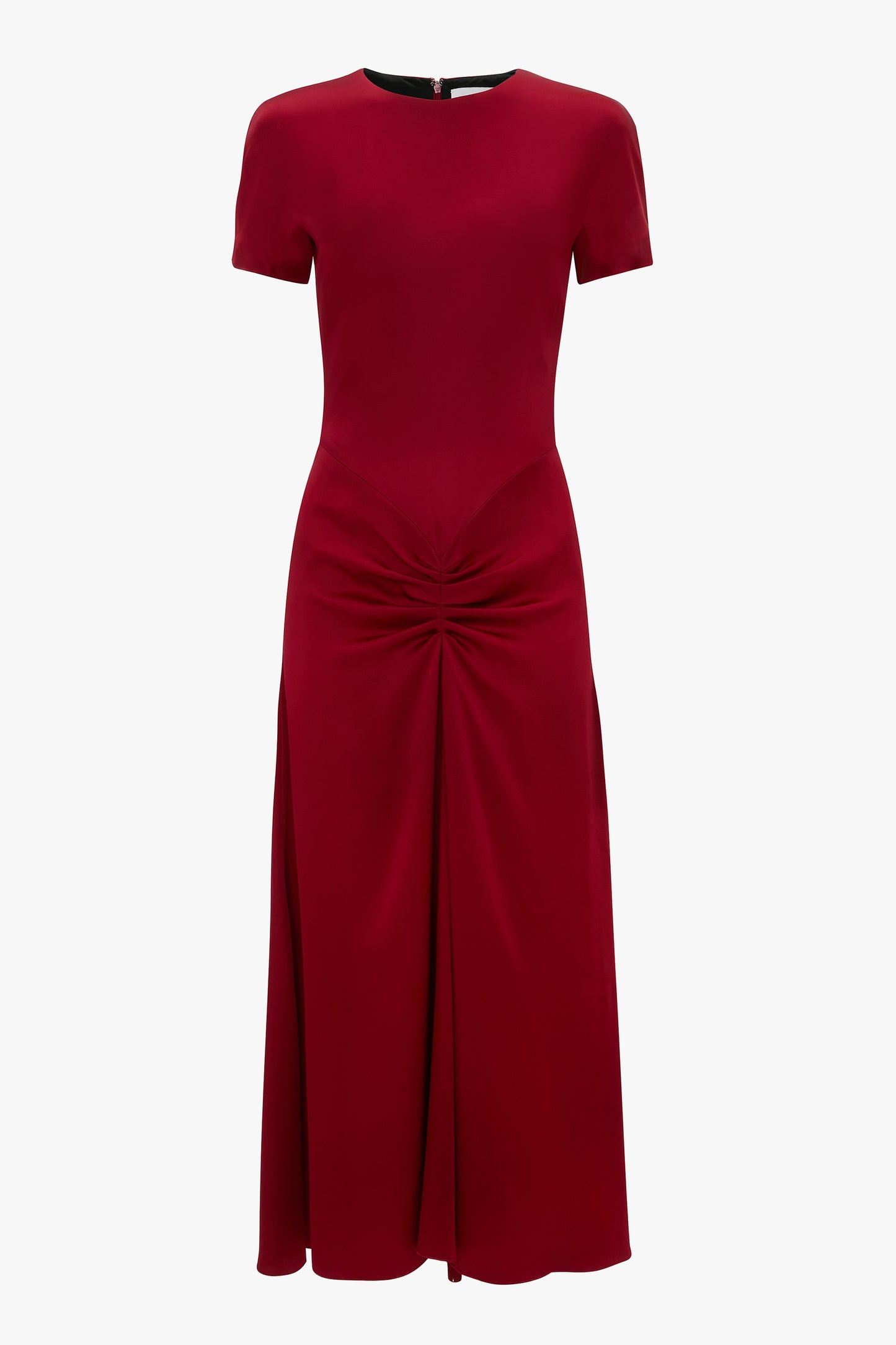 Gathered Detail T-Shirt Midi Dress In Rose