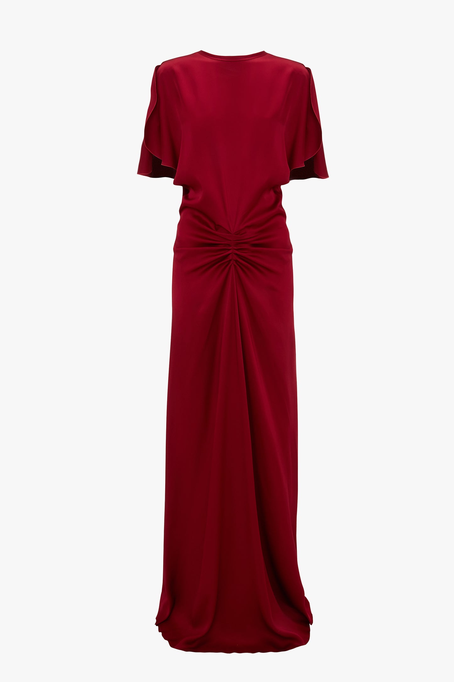 Gathered Waist Floor-Length Dress In Rose