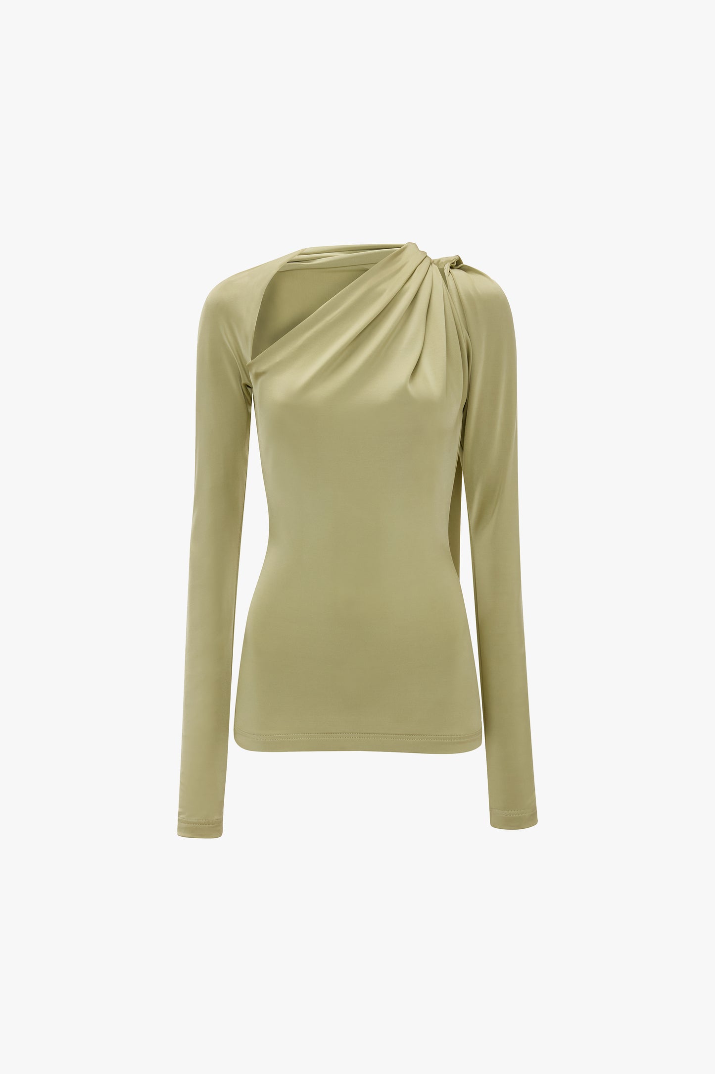 Slash Neck Jersey Top In Pistachio